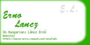 erno lancz business card