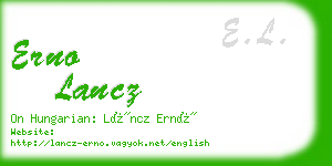 erno lancz business card